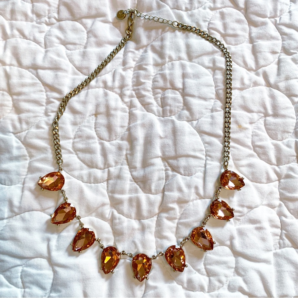 LOFT Blush Teardrop Gem Statement Necklace